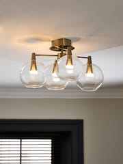 Brass Elara 4 Light Flush Fitting Ceiling Light - Image 1 of 7
