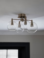 Brass Elara 4 Light Flush Fitting Ceiling Light - Image 2 of 7