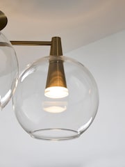 Brass Elara 4 Light Flush Fitting Ceiling Light - Image 3 of 7