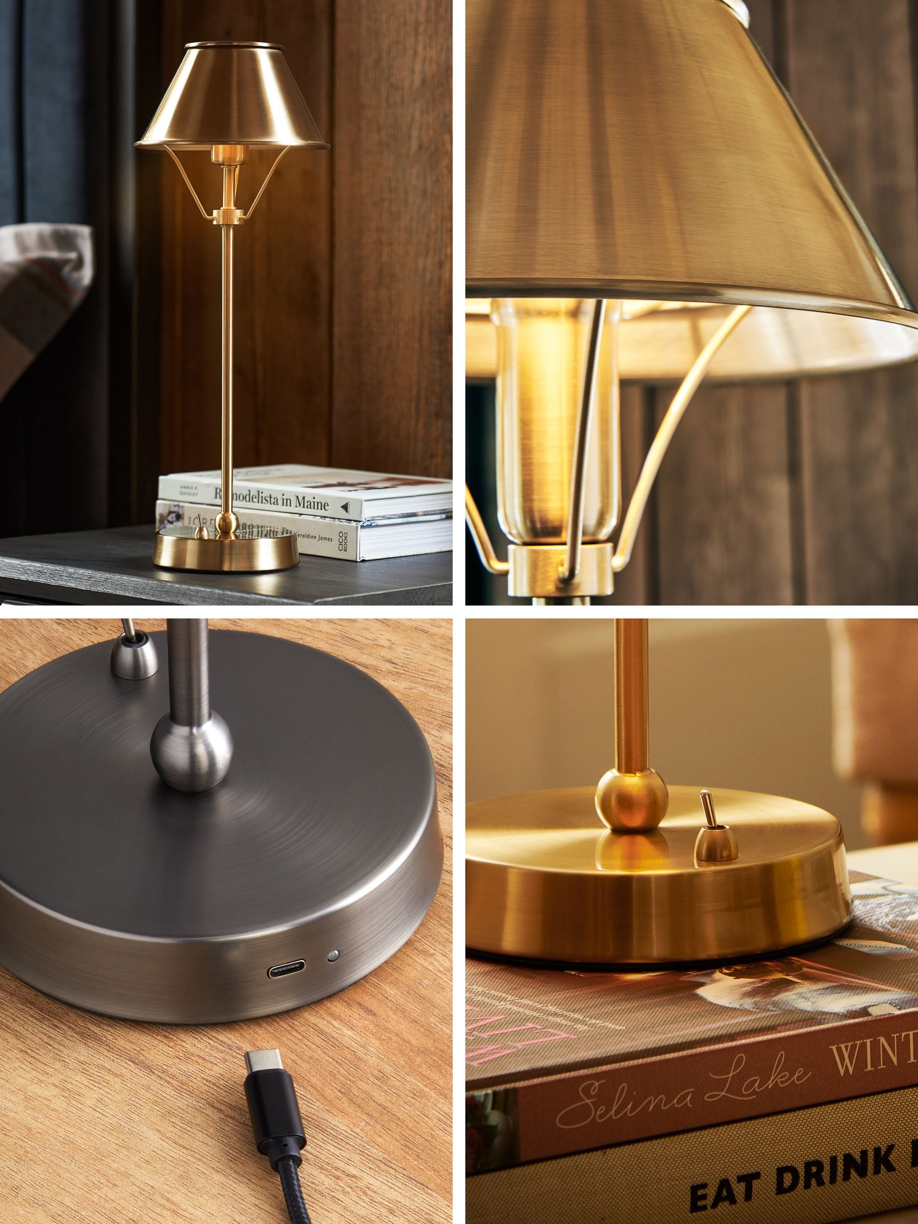 Buy Brass Hector Rechargeable Large Table Lamp from the Next UK online shop