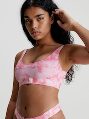 Calvin Klein Pink Authentic Printed Bralette Bikini Top - Image 1 of 4