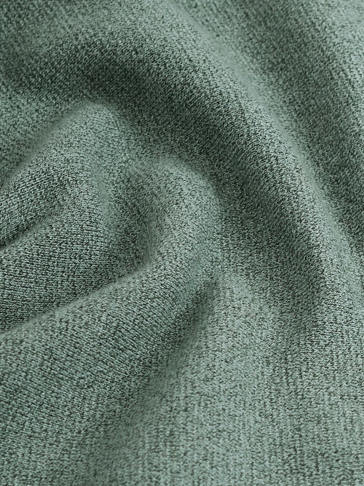 Sage Green Regular Cotton Premium Zip Neck Jumper - Image 7 of 7