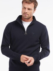 Barbour® Navy Essential Half Zip Wool Jumper - Image 1 of 5