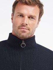 Barbour® Navy Essential Half Zip Wool Jumper - Image 4 of 5