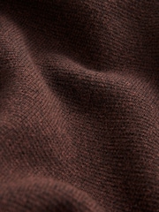 Brown Zip Neck Knitted Premium Regular Fit Jumper - Image 6 of 7