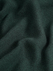 Dark Green Plain Regular Fit 100% Cotton Premium Quarter Zip Jumper - Image 7 of 7
