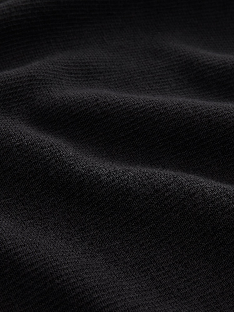 Black Regular Cotton Premium Zip Neck Jumper - Image 7 of 7