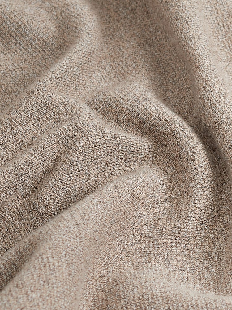 Neutral Zip Neck Knitted Premium Regular Fit Jumper - Image 7 of 7