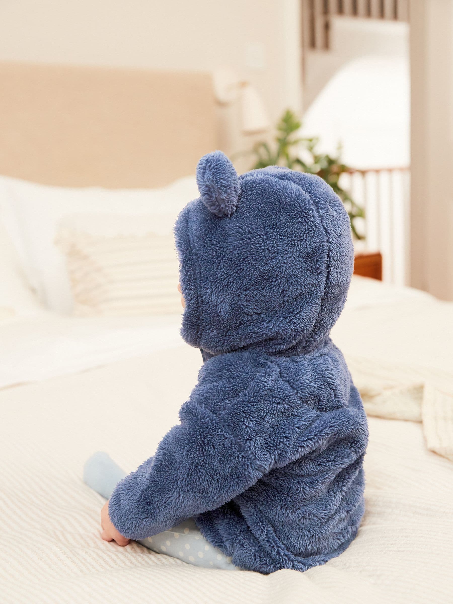 Buy Navy Cosy Teddy Borg Fleece Bear Baby Jacket 0 18mths from Next Luxembourg