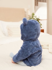Navy Cosy Teddy Borg Fleece Bear Baby Jacket (0-18mths) - Image 3 of 6