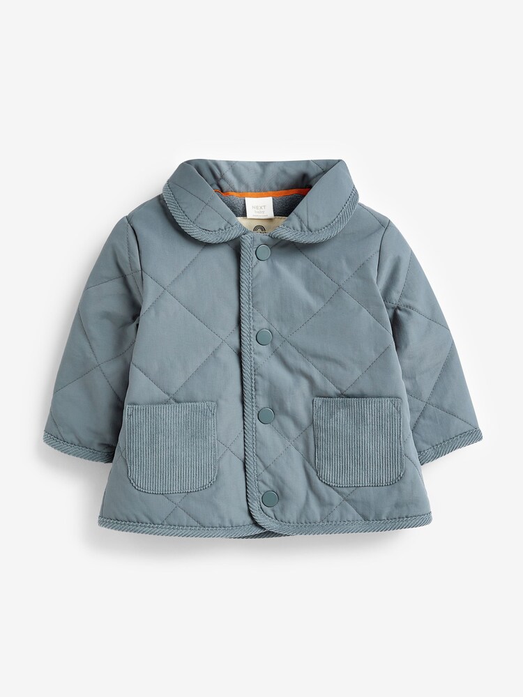 Navy Blue Quilted Collar Baby Jacket (0mths-2yrs) - Image 1 of 3