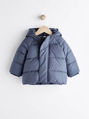Navy Blue Hooded Baby Puffer Jacket (0mths-2yrs) - Image 1 of 7