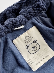 Navy Blue Hooded Baby Puffer Jacket (0mths-2yrs) - Image 6 of 7