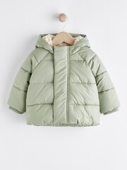 Sage Green Hooded Baby Puffer Jacket (0mths-2yrs) - Image 1 of 10