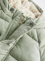 Sage Green Hooded Baby Puffer Jacket (0mths-2yrs) - Image 7 of 10