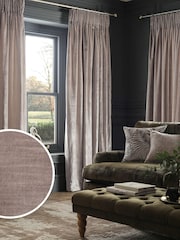Champagne Gold Collection Luxe Heavyweight Lined Plush Velvet Pencil Pleat Curtains - Image 1 of 5