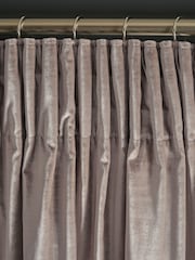 Champagne Gold Collection Luxe Heavyweight Lined Plush Velvet Pencil Pleat Curtains - Image 4 of 5