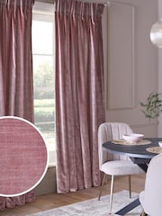 Rose Pink Collection Luxe Heavyweight Lined Plush Velvet Pencil Pleat Curtains - Image 1 of 5