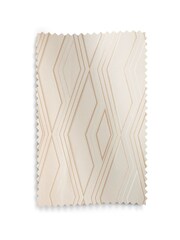 Champagne Gold Diamond Jacquard Geometric Eyelet Lined Curtains - Image 5 of 5