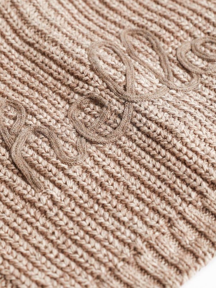 Brown 100% Cotton Chunky Knitted Embroidered Baby Cardigan - Image 10 of 10 Brown 100% Cotton Chunky Knitted Embroidered Baby Cardigan - Image 10 of 10