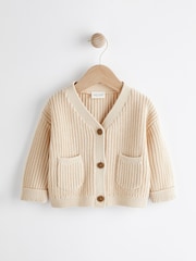 Cream Baby Knitted Cardigan - Image 1 of 6