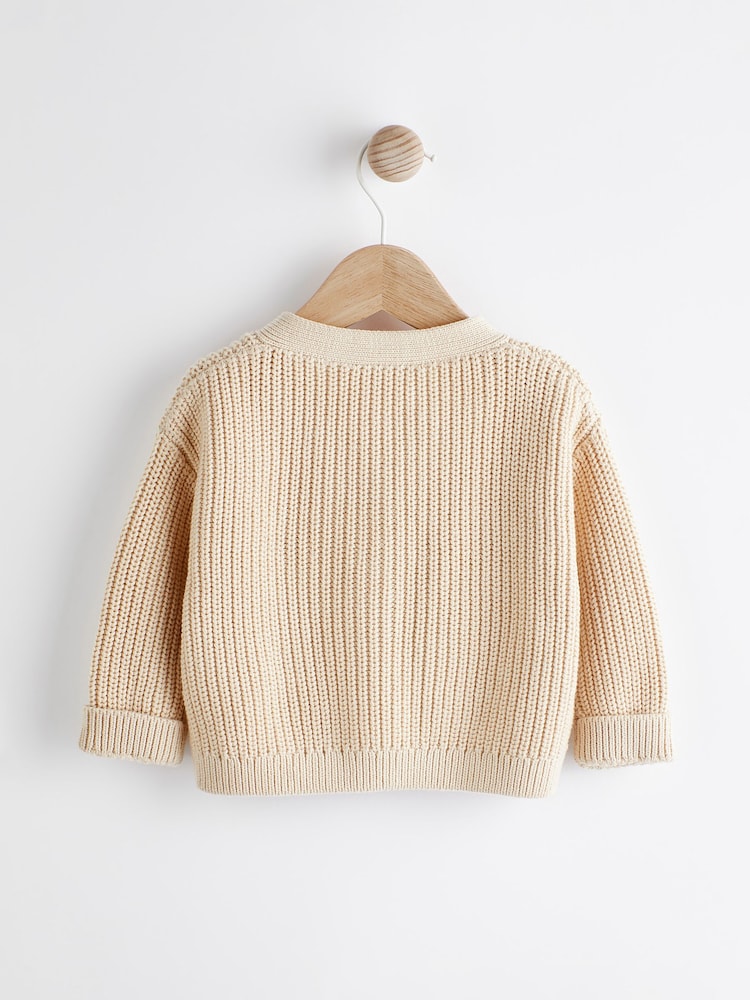 Cream Baby Knitted Cardigan - Image 2 of 6