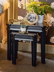 Laura Ashley Black Henshaw Nest Of 2 Tables - Image 1 of 4