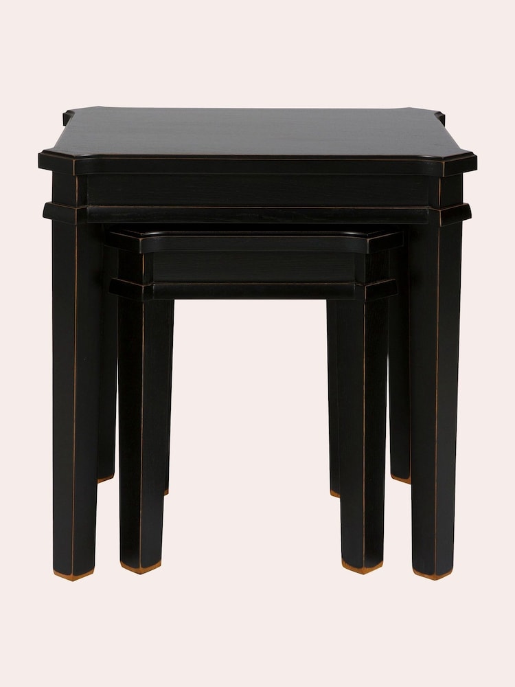 Laura Ashley Black Henshaw Nest Of 2 Tables - Image 2 of 4