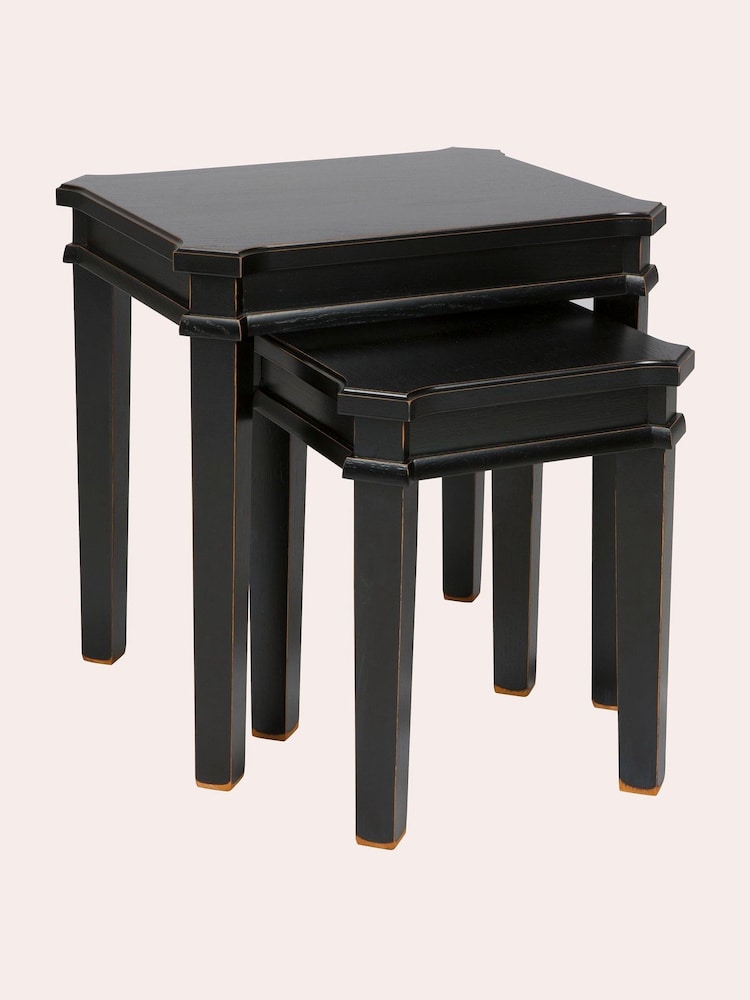 Laura Ashley Black Henshaw Nest Of 2 Tables - Image 4 of 4