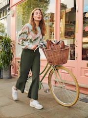 White Stuff Green Harper Wide Leg Trousers - Image 1 of 6