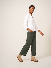 White Stuff Green Harper Wide Leg Trousers - Image 3 of 6