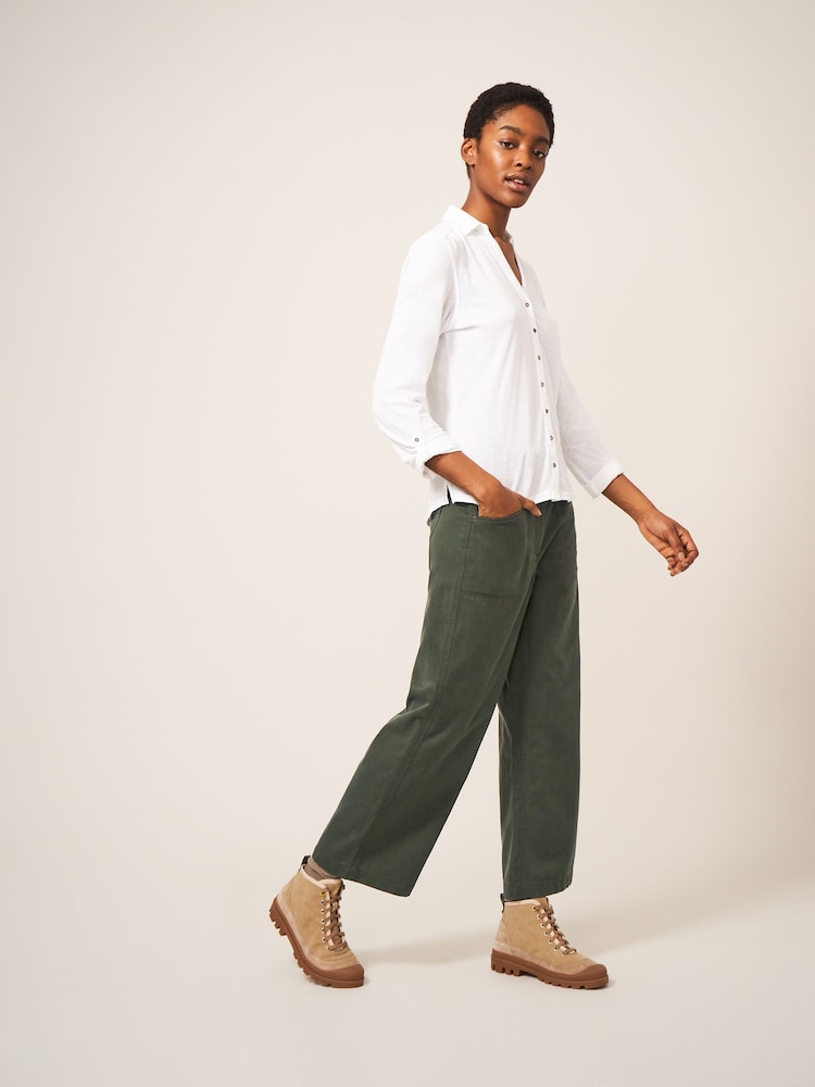 Buy White Stuff Green Harper Wide Leg Trousers from Next Luxembourg