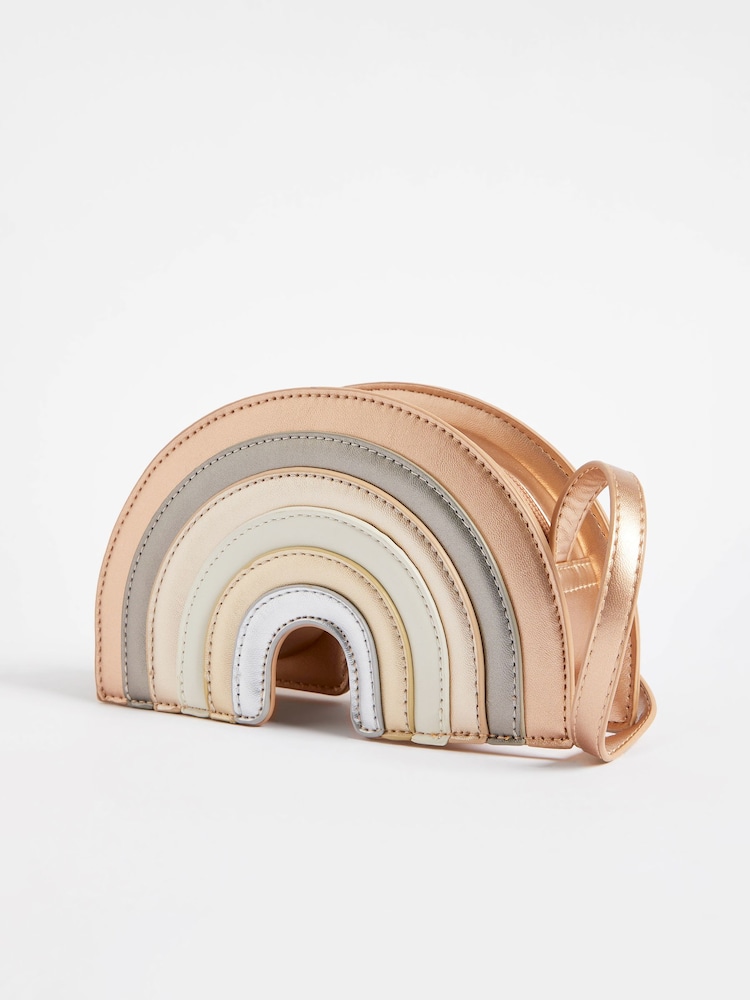 Gold Metallic Rainbow Cross-Body Bag - Image 1 of 3
