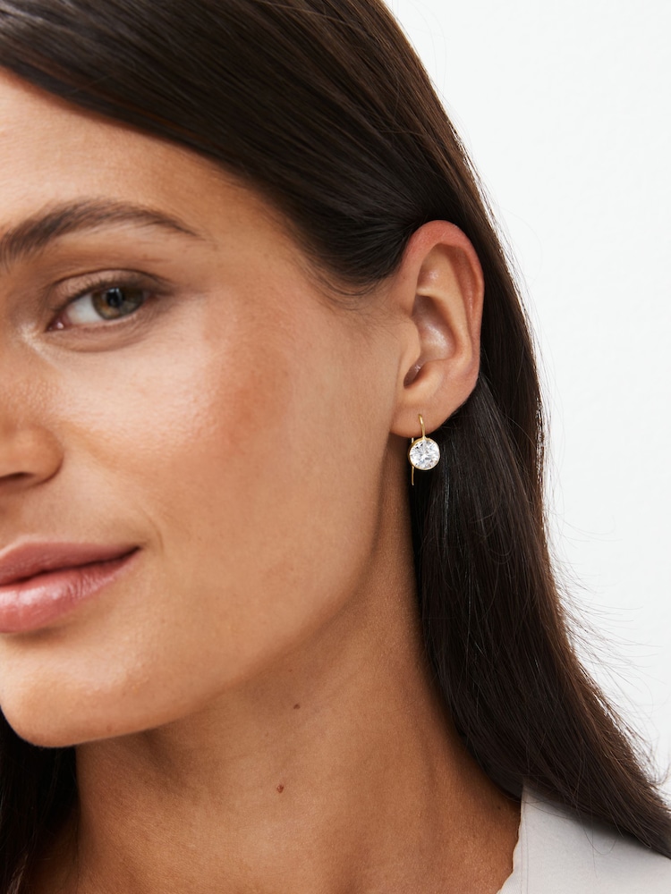 Gold Plated Sparkle Drop Earrings - Image 2 of 4