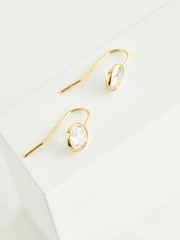 Gold Plated Sparkle Drop Earrings - Image 3 of 4
