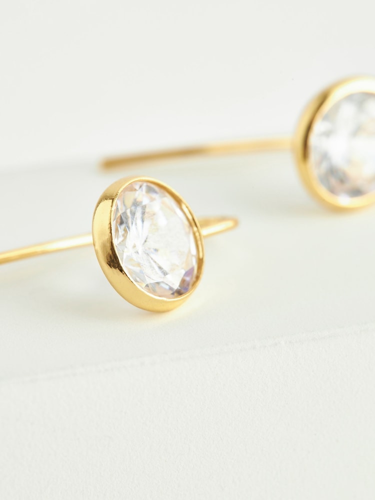 Gold Plated Sparkle Drop Earrings - Image 4 of 4