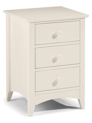 Julian Bowen Stone White Cameo 3 Drawer Bedside - Image 1 of 3