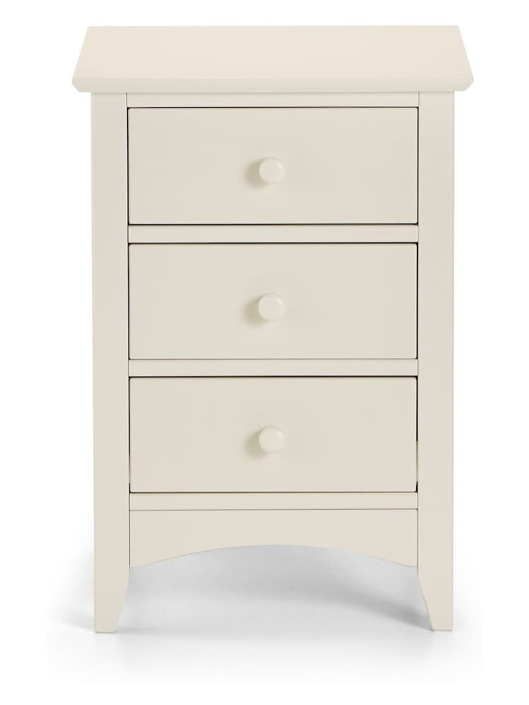 Julian Bowen Stone White Cameo 3 Drawer Bedside - Image 2 of 3