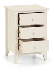Julian Bowen Stone White Cameo 3 Drawer Bedside - Image 3 of 3
