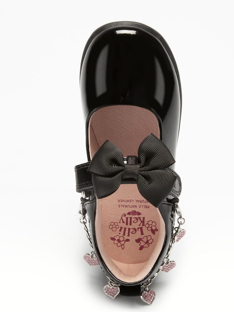 Lelli Kelly Removable Heart Bracelet Dolly Black Shoes - Image 2 of 5