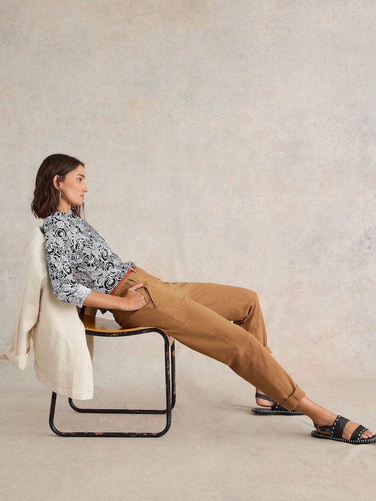 White Stuff Brown Twister Chino Trousers - Image 1 of 8