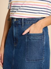 White Stuff Blue Penny Denim Midi Skirt - Image 3 of 7