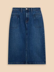 White Stuff Blue Penny Denim Midi Skirt - Image 5 of 7