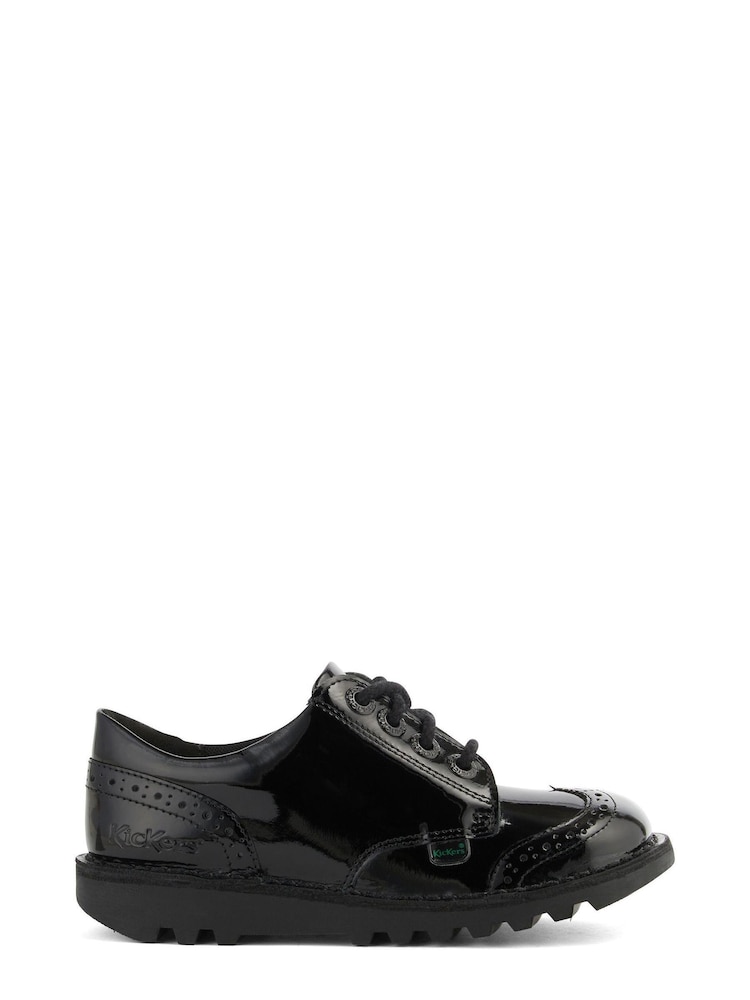 Kickers Youth Kick Lo Patent Brogue Lace up Shoes - Image 1 of 8
