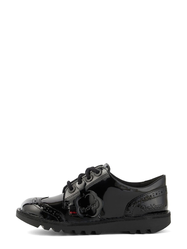 Kickers Youth Kick Lo Patent Brogue Lace up Shoes - Image 2 of 8 Kickers Youth Kick Lo Patent Brogue Lace up Shoes - Image 2 of 8
