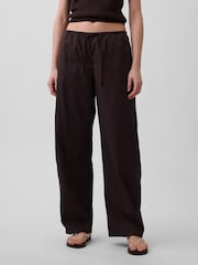 Gap Brown Poplin Easy Barrel Trousers - Image 1 of 5