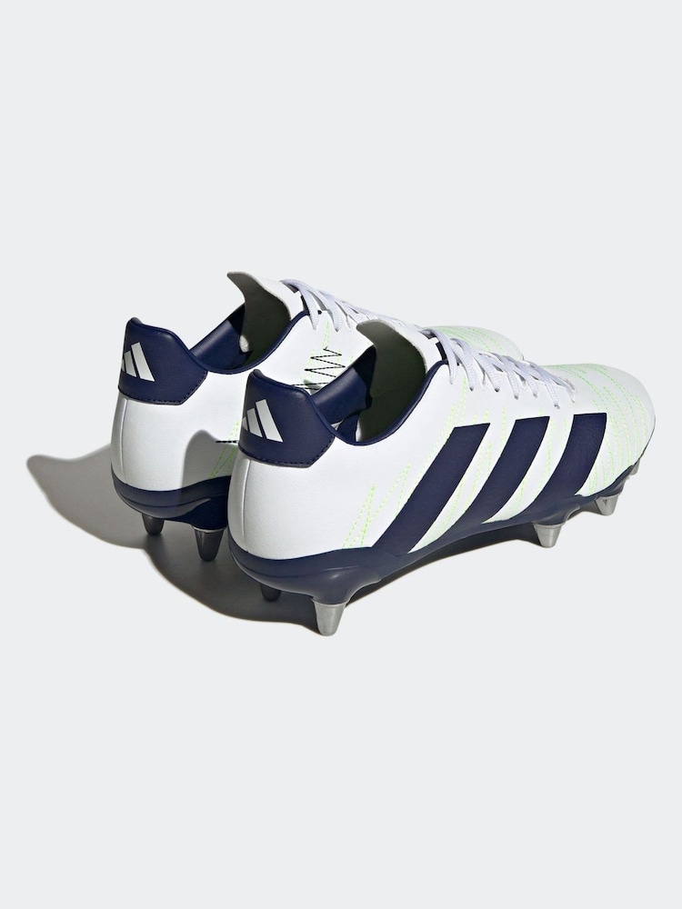 adidas White/Blue Performance Kakari SG Boots - Image 2 of 11