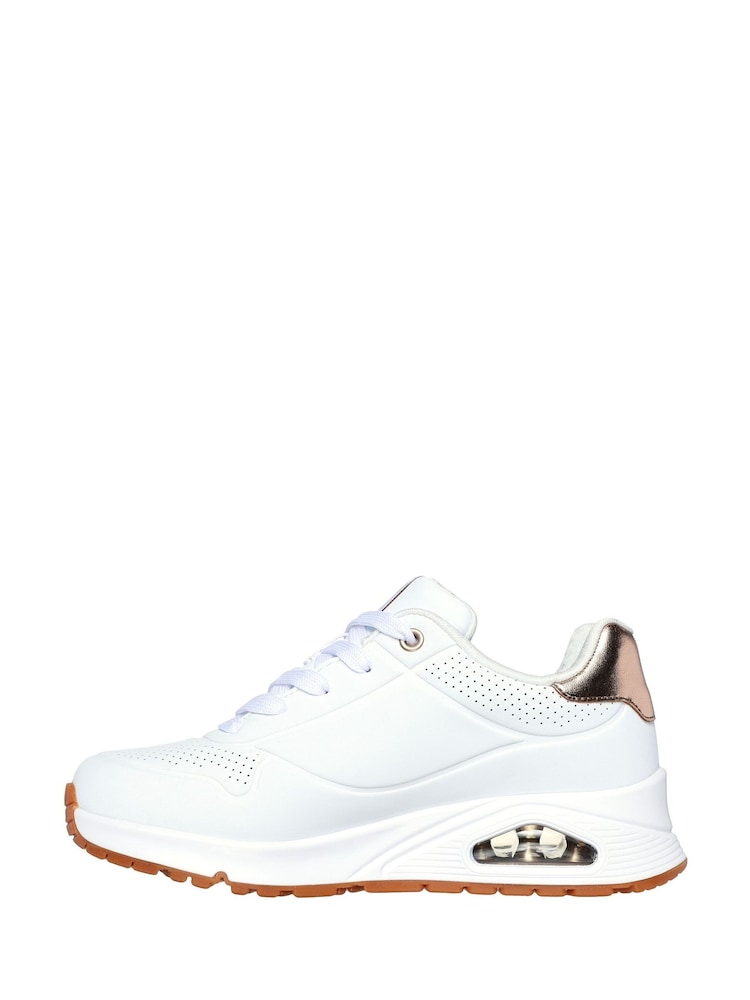 Skechers White Girls Uno Gen1  Trainers - Image 2 of 5