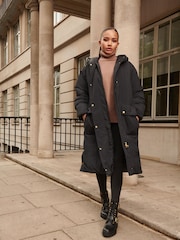 Barbour International® Insulated Puffer Oversized Metisse Coat - Image 3 of 5