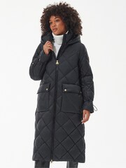Barbour International® Boulevard Longline Quilted Black Jacket - Image 2 of 8
